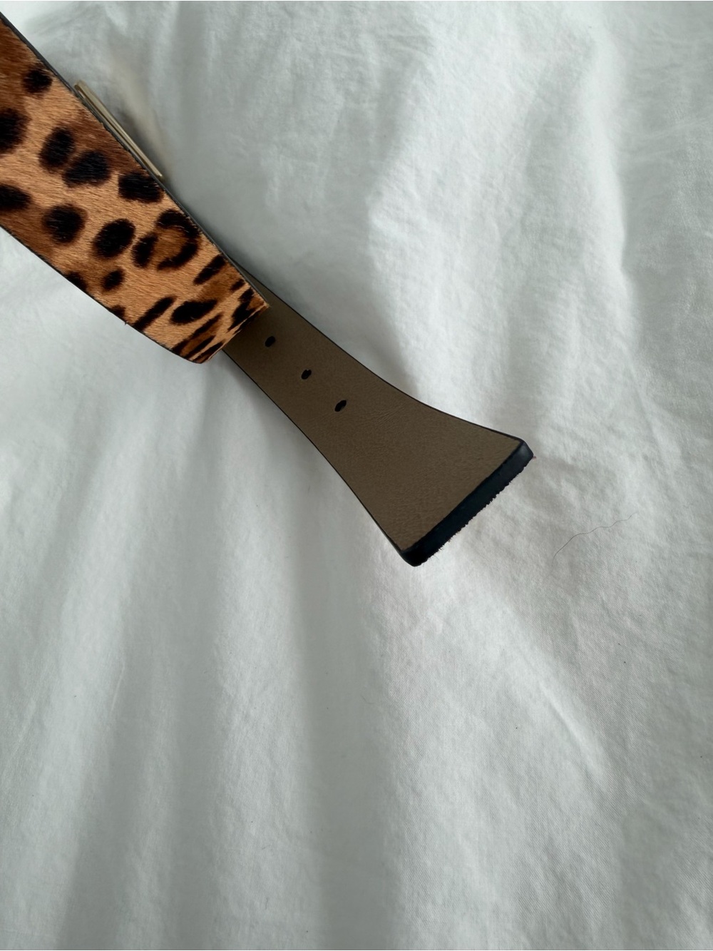 Express Leopard Haircalf Belt with Gold Buckle - Picture 5 of 12